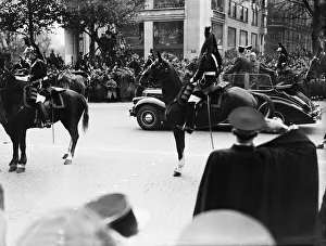 British Prime Minister Winston Churchill pictured on his visit to Paris France in