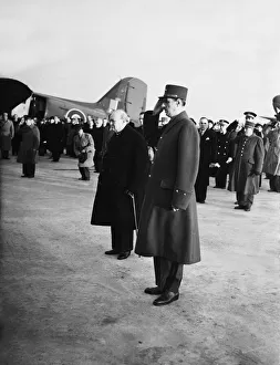 00743 Prints: British Prime Minister Winston Churchill pictured on his visit to Paris France in