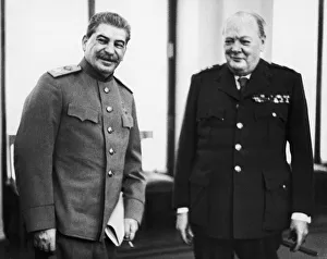 00486 Prints: British Prime Minister Winston Churchill with Soviet leader Josef Stalin in the Livadia