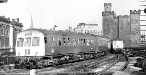 Castle Prints: Two British Rail Diesel Multiple Units pulling into Newcastle Central Station on 23rd