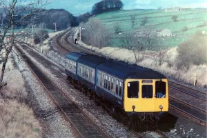 Rural Scene Prints: A British Rail Diesel train on its way to Leeds on 9th October 1996