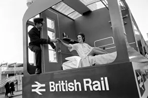 The British Rail float had the attraction of pretty Peni Hobbs from Kensington