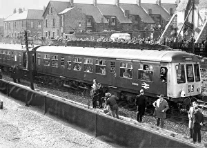 Carriages Prints: One of British Rails Diesel Multiple Units on the local Riverside Line watched by