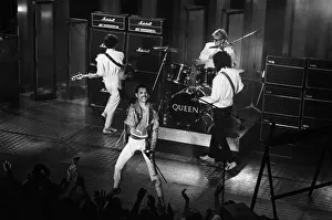 British Rock group Queen performing at the Golden Rose Pop festival in Montreux