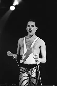 British Rock group Queen performing at the NEC Arena in Birmingham on the band