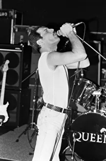 00849 Prints: British Rock group Queen rehearsing at the Shaw Theatre in Euston ahead of the Live Aid