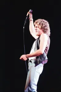 British rock group The Who performing on stage at the Birmingham NEC Arena during