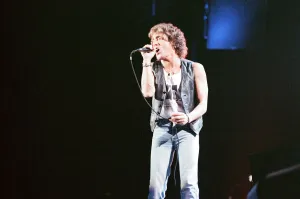 British rock group The Who performing on stage at the Birmingham NEC Arena during