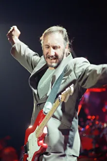 British rock group The Who performing on stage at the Birmingham NEC Arena during