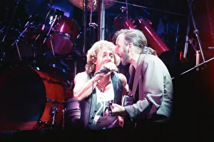 British rock group The Who performing on stage at the Birmingham NEC Arena during