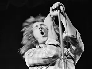 British rock group The Who performing on stage during a concert at the University of