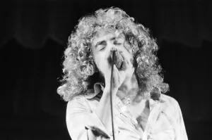 British rock group The Who performing on stage during a concert at the University of