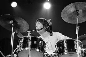 British rock group The Who performing on stage during a concert at the University of