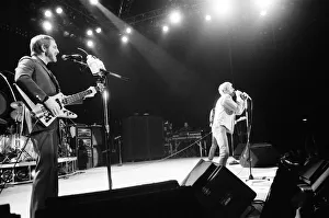 British rock group The Who, performing on stage at the NEC in Birmingham