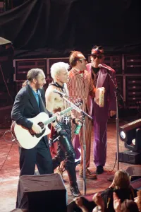 British rock group The Who on stage at the Royal Albert Hall for their performance in