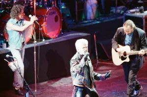 British rock group The Who on stage at the Royal Albert Hall for their performance in