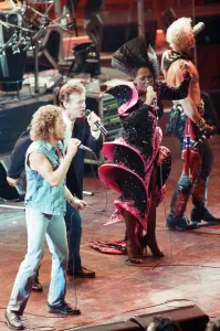 British rock group The Who on stage at the Royal Albert Hall for their performance in