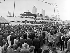 Ferries Prints: British Rock n Rollers coming ashore at Calais with their transport