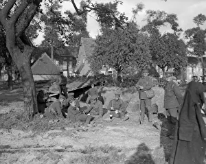 British Royal Marines seen here enjoying a rest and a smoke in their bomb-proof shelter