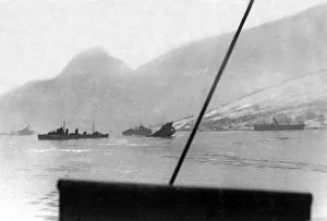 Sinking Prints: British Royal Navy ships HMS Cossack and HMS Forester (left