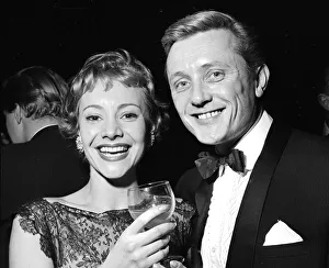 Teeth Prints: British singer and actor Gary Miller with a woman at Helliwells new year party