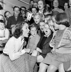 British singer Petula Clark at Dr Barnardos home in Woodford