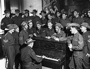 Piano Prints: Some of the British soldiers of the Fourteenth Army who have returned home from Burma