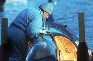 British speed enthusiast Donald Campbell during trials for his latest world speed record