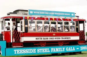 Characters Prints: The British Steel Gala, Teesside. One of the floats at the Gala with a display of a South