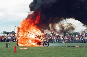 Smoke Prints: The British Steel Gala -The Magnificent 7 motorcycle team in action. 4th July 1993