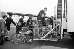 The British team left London Heathrow Airport this morning for the Stoke Mandeville