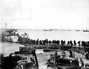 British troops arrive at Juno beach Normandy as part of the invasion force against