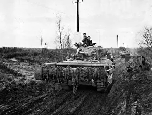Mine Prints: British troops drive into Germany - first pictures from Geilenkirchen area