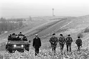 British troops patrolling the Berlin Wall between East and West Germany