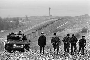 British troops patrolling the Berlin Wall between East and West Germany