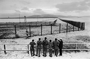 British troops patrolling the Berlin Wall between East and West Germany