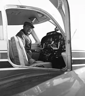 British United Airways managing director Freddie Laker with some of his own aircraft