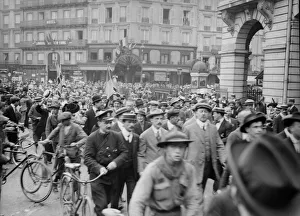 British volunteers for the French Foreign Legion marching through the streets of Paris