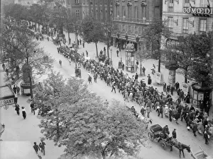 British volunteers for the French Foreign Legion marching through the streets of Paris