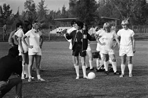The British Womens football team. Pictured in Mexico City