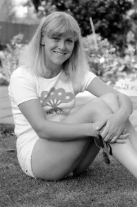 British womens number one tennis player Sue Barker relaxes during a photo shoot