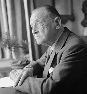 00102 Prints: British writer William Somerset Maugham photographed at his home. April 1959