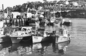 Images Dated 1st January 1985: Brixham fishing boats in the outer harbour in December 1985