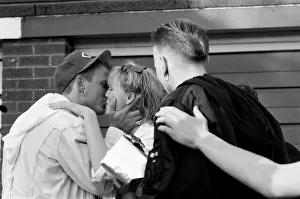 Kiss Prints: Bros stars Matt and Luke Goss go for tea at the home of 16-year-old fan Claire Austin in