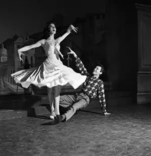 01220 Prints: Brother and sister Joyce and Lionel Blair rehearsing a dance routine for the ITV show