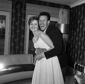 Bruce Forsyth is pictured at home in Mill Hill with sister in law Ruth Calvert