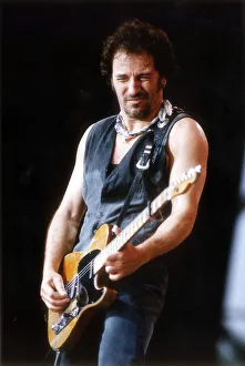 Guitar Prints: Bruce Springsteen May 1993 The Boss at Milton Keynes Bowl Playing Guitar