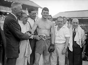 Bruce Woodcock Boxer / Boxing Wearing championship belt in ring with his