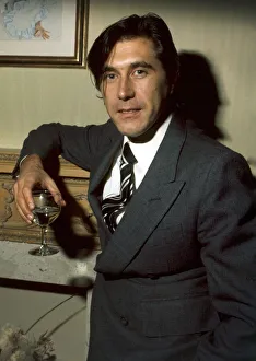 Bryan Ferry Roxy Music Holding glass of wine Pop singer December 1975