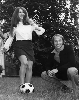 Bryan Robson with fantasy football winner Elaine Rose who recently won the Heinz Beans